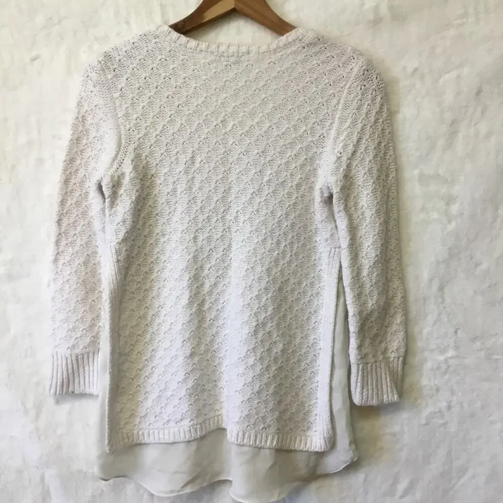 Loft White Long Sleeve Knit Top - Picture 4 of 9